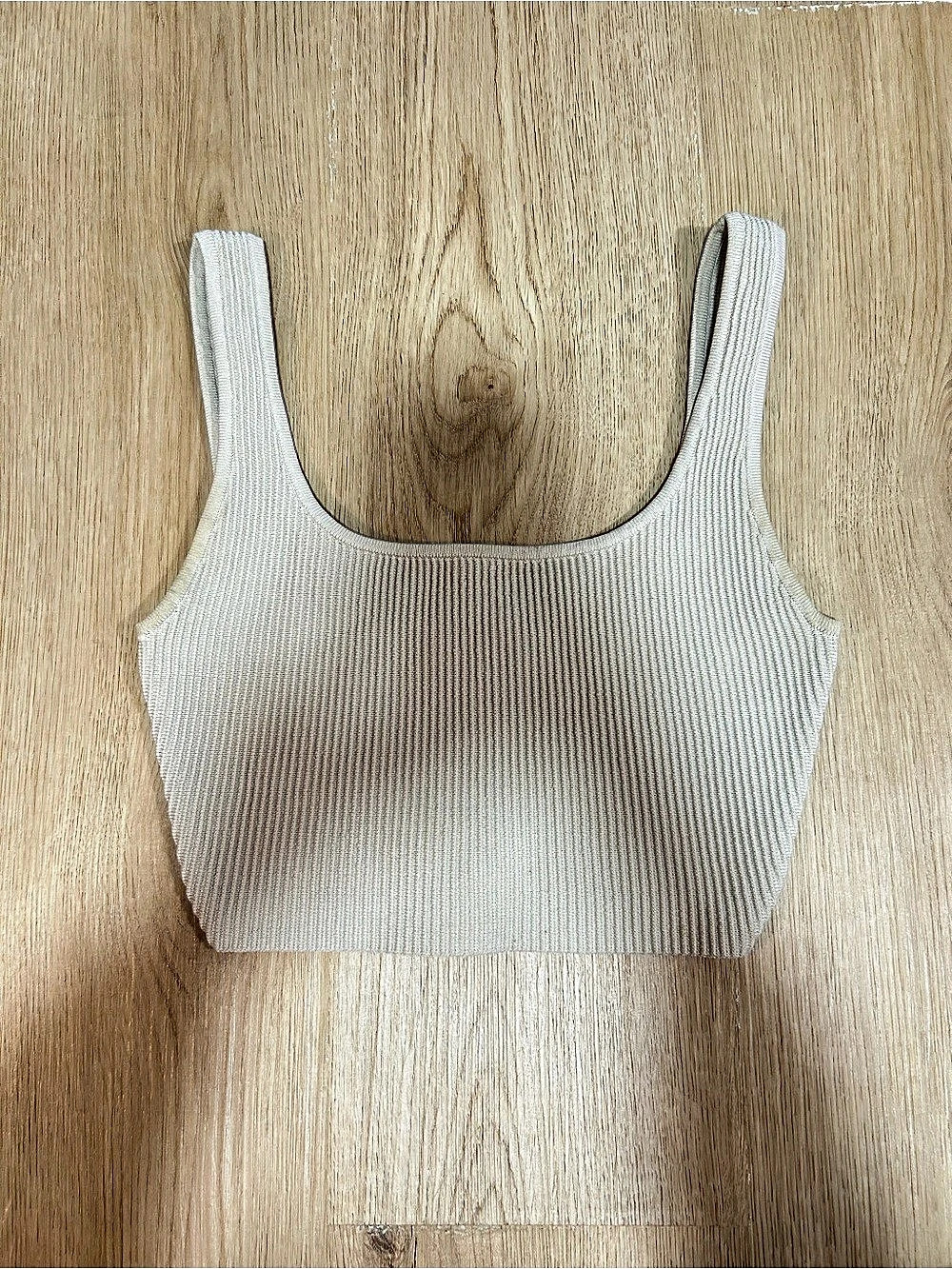 Aritzia Babaton Sculpt Knit Squareneck Cropped Tank Cream XS